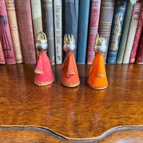 3 MCM Flocked Wisemen Ornaments/Figures - Picture 12 of 16